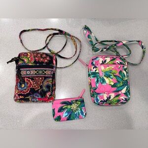 Vera Bradley mini hipster crossbody bags&coin purse- tropical paradise/ paisley